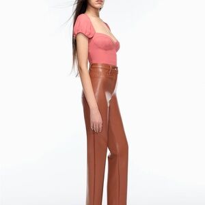 Aritzia The Melina Brown High-Waisted Pants